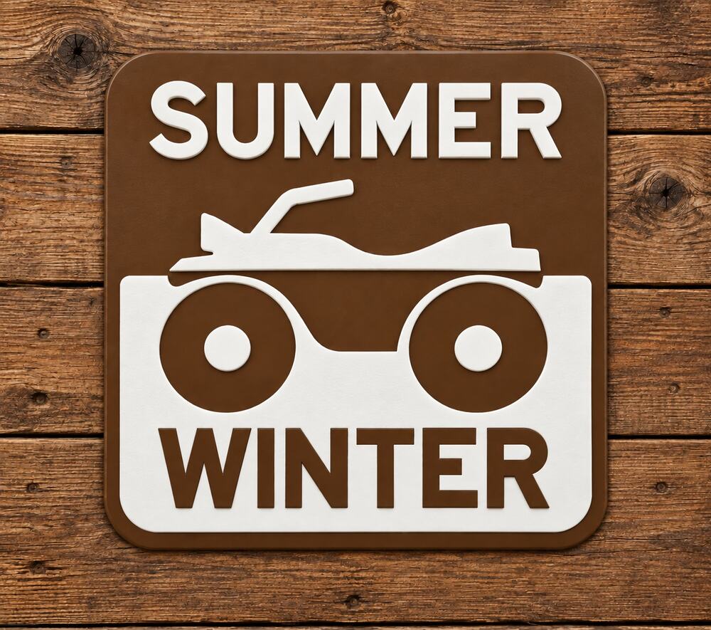 Summer Winter ATV Recreation Road Sign 4 Wheeler UTV Trail Ride Off Road Quad